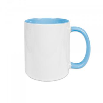 Kaffeetasse weiß/hellblau