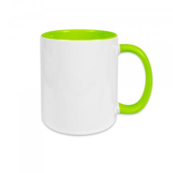 Kaffeetasse weiß/hellgrün