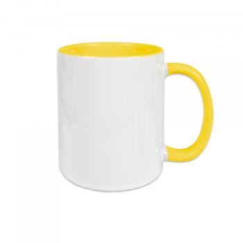 Kaffeetasse weiß/gelb