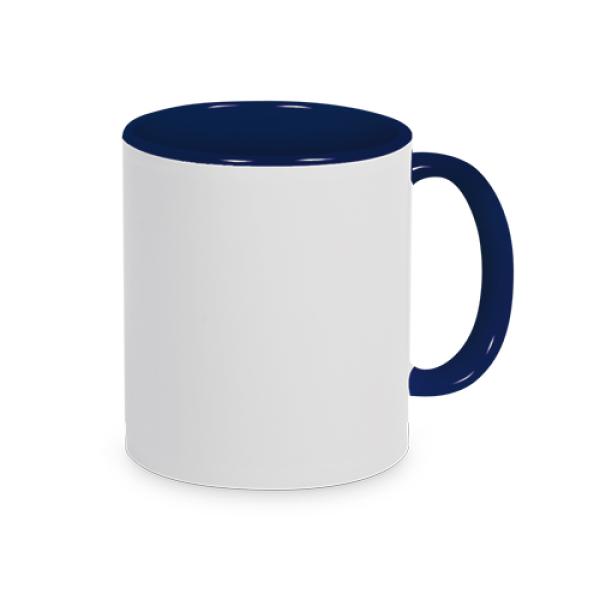 Kaffeetasse weiß/dunkelblau